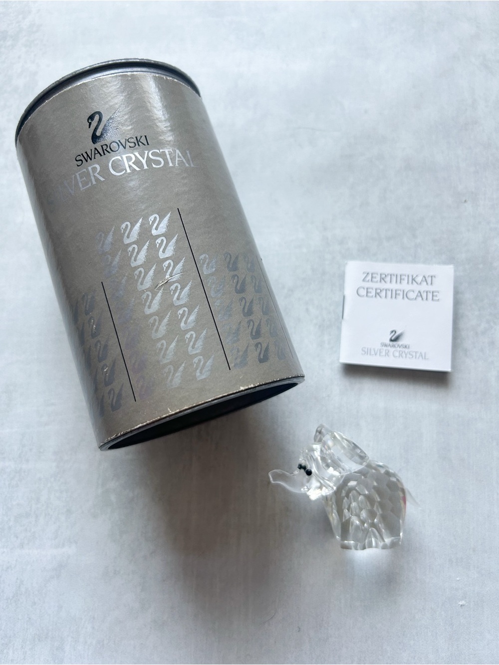 Vintage 90’s Swarovski Silver Crystal Elephant